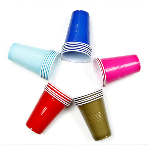 Gobelets en plastique jetables de couleur en promotion pour mariages, Thanksgiving, Noël et fêtes