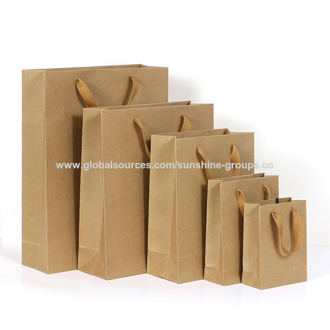 Sac en papier Kraft pour cadeaux, emballage de Noël, sac pour vêtements, logo d'impression personnalisé pour entreprises