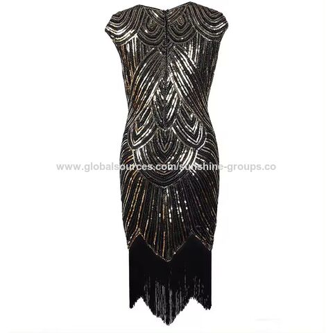 Vestido de cóctel vintage con encaje y flecos para mujer, conjunto de accesorios, disfraz para fiesta de graduación, vestido de noche