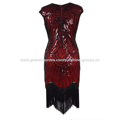 Vestido de cóctel vintage con encaje y flecos para mujer, conjunto de accesorios, disfraz para fiesta de graduación, vestido de noche