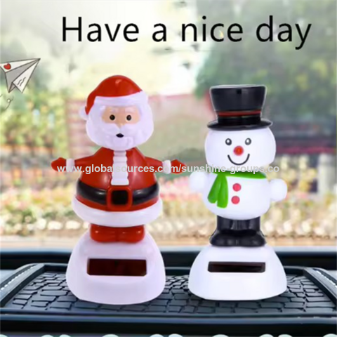 Décoration de Noël personnalisée, figurines de jouets dansants à énergie solaire en plastique pour fenêtre de voiture