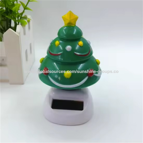 Décoration de Noël personnalisée, figurines de jouets dansants à énergie solaire en plastique pour fenêtre de voiture