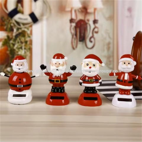Décoration de Noël personnalisée, figurines de jouets dansants à énergie solaire en plastique pour fenêtre de voiture