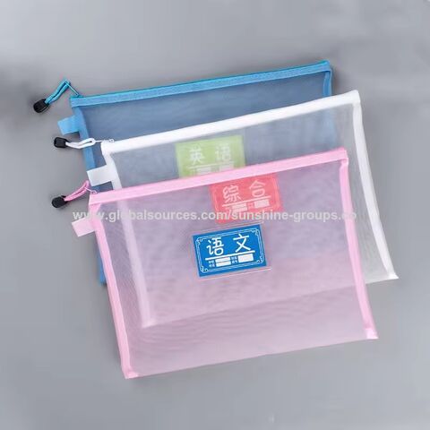 Carpeta A4 sencilla para archivos y exámenes, de alta calidad, transparente, con cremallera, para documentos, lápices, exámenes e información, con opción de impresión de logo para empresas.