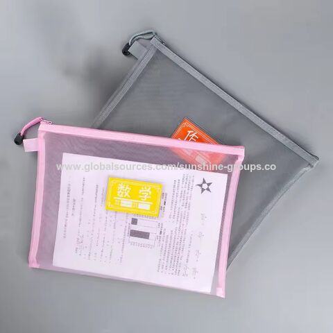 Carpeta A4 sencilla para archivos y exámenes, de alta calidad, transparente, con cremallera, para documentos, lápices, exámenes e información, con opción de impresión de logo para empresas.