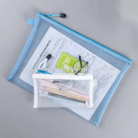 Carpeta A4 sencilla para archivos y exámenes, de alta calidad, transparente, con cremallera, para documentos, lápices, exámenes e información, con opción de impresión de logo para empresas.