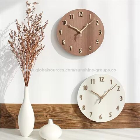 Reloj de pared creativo para sala de estar, diseño elegante para el hogar, silencioso, de madera, moderno, minimalista