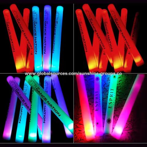 Bâton lumineux LED fluorescent en mousse de 40 cm, flash à trois niveaux, bâton lumineux coloré, bâton d'encouragement pour concert