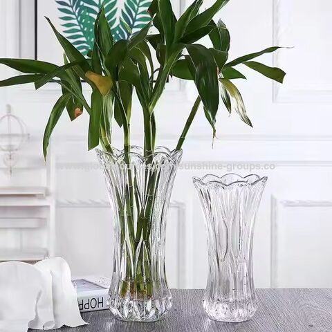 Nordischer minimalistischer Tafelaufsatz für Wohnzimmer, Blumengesteck-Ornamente, luxuriöse transparente Blumenglasvase