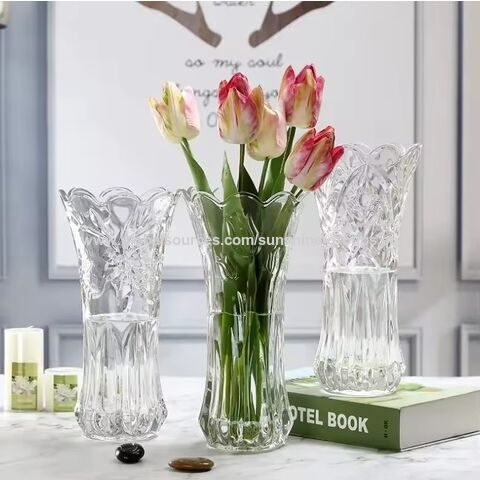 Nordischer minimalistischer Tafelaufsatz für Wohnzimmer, Blumengesteck-Ornamente, luxuriöse transparente Blumenglasvase