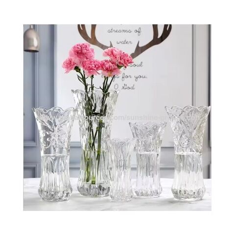 Nordischer minimalistischer Tafelaufsatz für Wohnzimmer, Blumengesteck-Ornamente, luxuriöse transparente Blumenglasvase