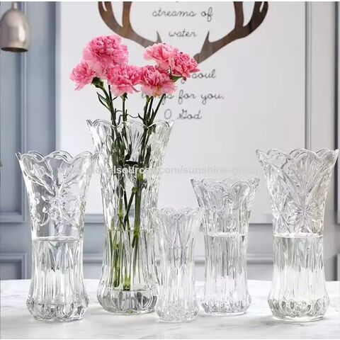 Nordischer minimalistischer Tafelaufsatz für Wohnzimmer, Blumengesteck-Ornamente, luxuriöse transparente Blumenglasvase