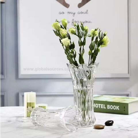 Nordischer minimalistischer Tafelaufsatz für Wohnzimmer, Blumengesteck-Ornamente, luxuriöse transparente Blumenglasvase