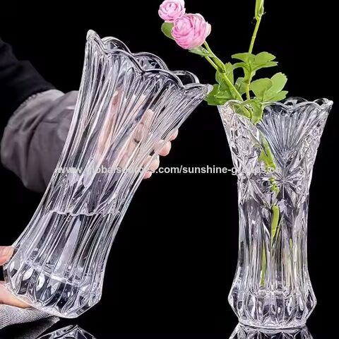 Nordischer minimalistischer Tafelaufsatz für Wohnzimmer, Blumengesteck-Ornamente, luxuriöse transparente Blumenglasvase