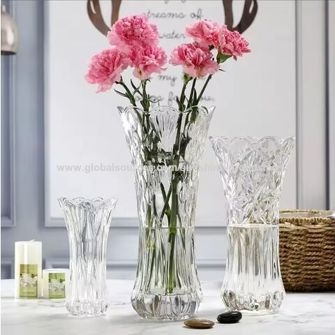 Nordischer minimalistischer Tafelaufsatz für Wohnzimmer, Blumengesteck-Ornamente, luxuriöse transparente Blumenglasvase