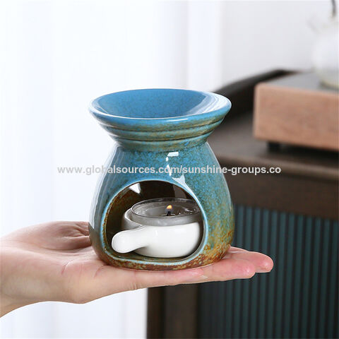 Quemador de Incienso Estrella y Luna Navideño de Cerámica, Portavelas, Difusor de Aceites Aromáticos y Cera Perfumada, Bandeja de Fragancia, Horno de Aromaterapia