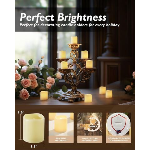 Bougies décoratives LED sans flamme sécurisées, bougies votives LED décoratives en gros