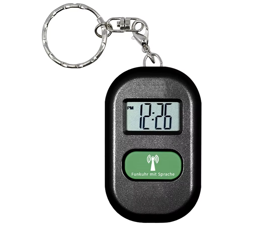 English/german/french Atomic Talking Keychain Clock With Alarm, Hourly ...