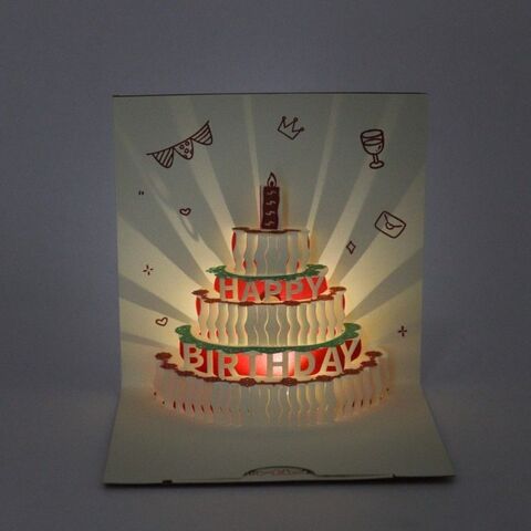 Cartes de Voeux Illuminées 3D en Gros pour Fêtes d'Anniversaire - Cadeaux Originaux