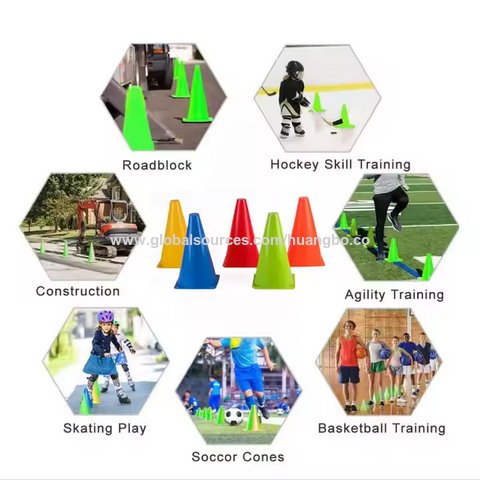 Hochwertige Fußball-Hut-Kegel, Agility-Trainingskegel aus PE mit Löchern für agiles Training