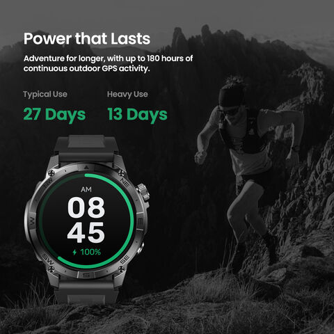 Reloj Inteligente Stratos 2 Plus GPS con Pantalla AMOLED de 1.43'', Brújula, Altímetro Barométrico, Llamadas Telefónicas, Monitoreo de Fitness