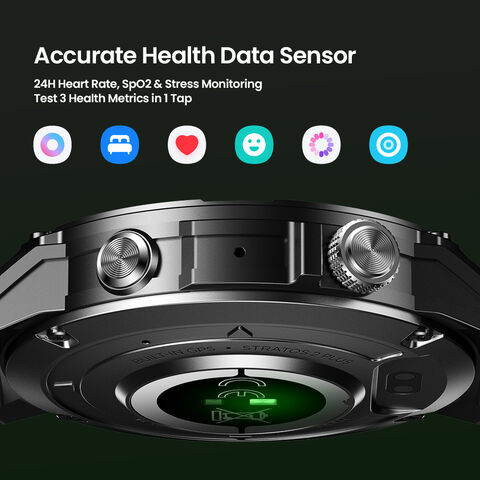 Reloj Inteligente Stratos 2 Plus GPS con Pantalla AMOLED de 1.43'', Brújula, Altímetro Barométrico, Llamadas Telefónicas, Monitoreo de Fitness