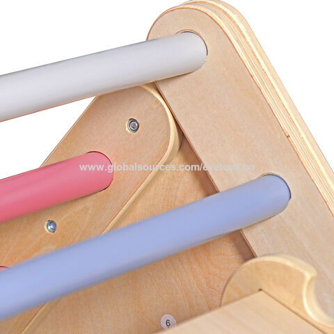 Gimnasio de Jungla Interior para Bebés, Set de Escalada Montessori, Escalera Triangular de Madera para Niños Pequeños W01F021 - Ideal para Desarrollo Infantil