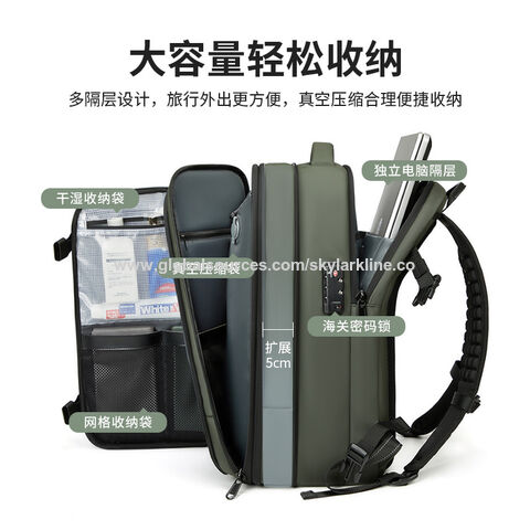 Mochila de viaje multifuncional de gran capacidad para ocio, compresión al vacío, impermeable, para viajes de negocios, bolsa para ordenador portátil para hombres