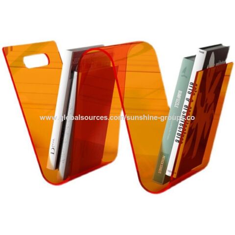 Organisateur de bureau nordique coloré et personnalisé en acrylique pour le rangement des magazines