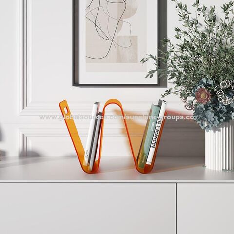 Organisateur de bureau nordique coloré et personnalisé en acrylique pour le rangement des magazines