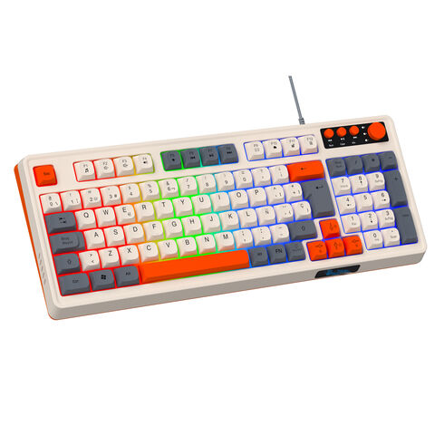 Multimedia Gaming Tastatur mit LED-Regenbogen-Hintergrundbeleuchtung und 94+4 Tasten im Großhandel für Gaming