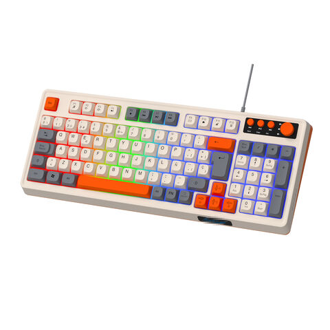 Multimedia Gaming Tastatur mit LED-Regenbogen-Hintergrundbeleuchtung und 94+4 Tasten im Großhandel für Gaming