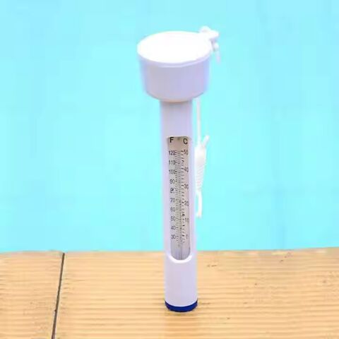 Termómetro flotante para acuario, piscina, blanco y negro, de alta calidad al por mayor, con cuerda divertida para natación