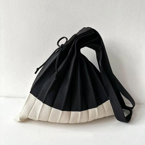 Novas bolsas de ombro de tecido de malha, sacola de compras, sacolas, bolsa de design dobrável, bolsa de mão de malha de mistura de cores