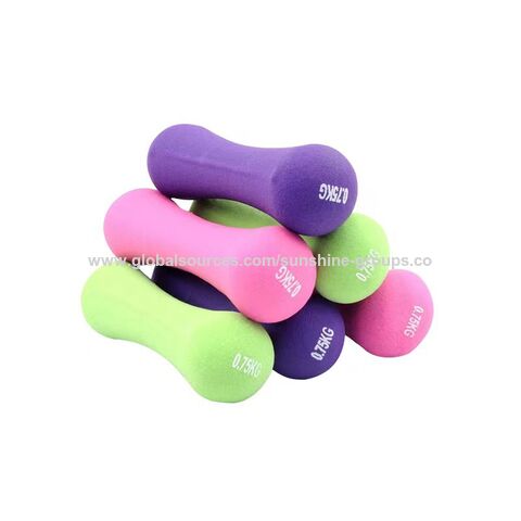 Women's bone dumbbells home thin arm yoga fitness small dumbbells indoor mini color dipped dumbbells