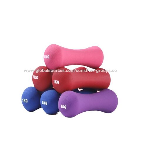 Women's bone dumbbells home thin arm yoga fitness small dumbbells indoor mini color dipped dumbbells