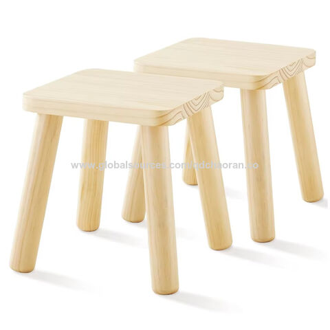 Stabiler, quadratischer Sitzhocker, Tritthocker aus Holz für Kinder, passend für Sensoriktisch
