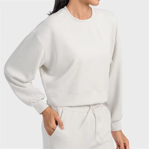 DAW015 Nueva Capa de Aire Casual Pullovers Deportivos Mujer Manga Larga Ropa Holgada de Entrenamiento Athleisure Transpirable Gimnasio Sudaderas Activas