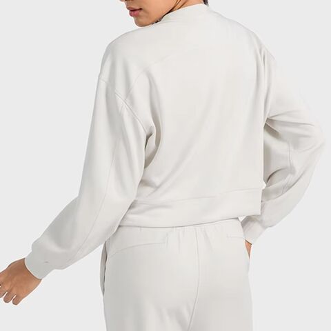 DAW015 Nueva Capa de Aire Casual Pullovers Deportivos Mujer Manga Larga Ropa Holgada de Entrenamiento Athleisure Transpirable Gimnasio Sudaderas Activas
