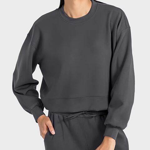 DAW015 Nueva Capa de Aire Casual Pullovers Deportivos Mujer Manga Larga Ropa Holgada de Entrenamiento Athleisure Transpirable Gimnasio Sudaderas Activas