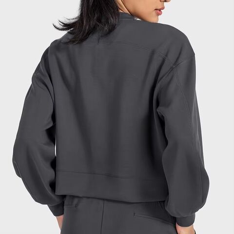DAW015 Nueva Capa de Aire Casual Pullovers Deportivos Mujer Manga Larga Ropa Holgada de Entrenamiento Athleisure Transpirable Gimnasio Sudaderas Activas