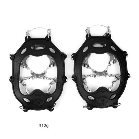 Crampones de Acero Inoxidable para Escalada en Nieve, Montañismo y Hielo, Reforzados y Antideslizantes, Cubrecalzado con Garras para Hielo