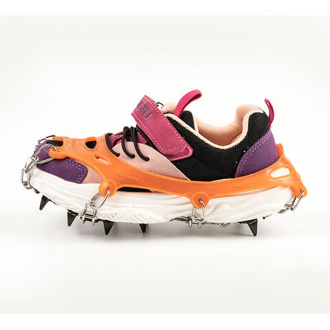 Crampones de Acero Inoxidable para Escalada en Nieve, Montañismo y Hielo, Reforzados y Antideslizantes, Cubrecalzado con Garras para Hielo