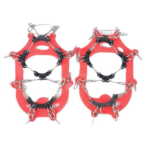 Crampones de Acero Inoxidable para Escalada en Nieve, Montañismo y Hielo, Reforzados y Antideslizantes, Cubrecalzado con Garras para Hielo