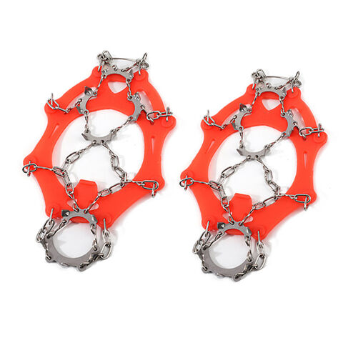 Crampones de Acero Inoxidable para Escalada en Nieve, Montañismo y Hielo, Reforzados y Antideslizantes, Cubrecalzado con Garras para Hielo