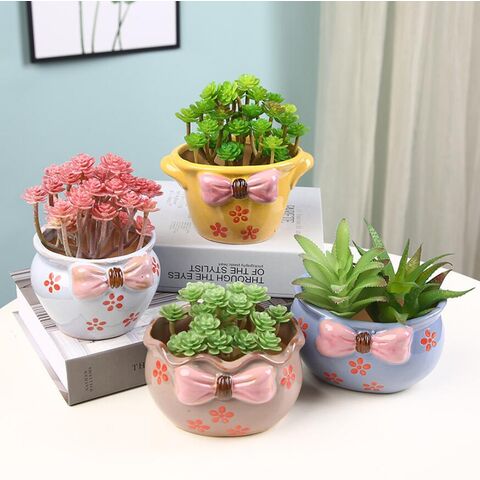 Pot de fleurs en céramique à pois de vente, coloré, chaud, pour fleurs