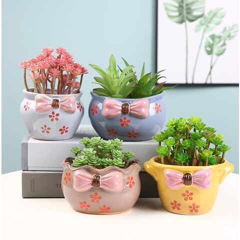 Pot de fleurs en céramique à pois de vente, coloré, chaud, pour fleurs