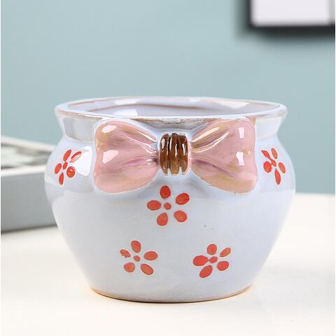 Pot de fleurs en céramique à pois de vente, coloré, chaud, pour fleurs