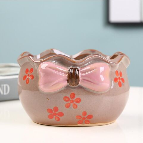 Pot de fleurs en céramique à pois de vente, coloré, chaud, pour fleurs