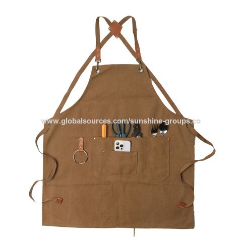 Tablier de Café avec Logo Personnalisé, Tablier de Travail sans Manches en Toile pour Coiffeur, Onglerie, Restaurant, Homme et Femme, Tabliers de Jardinage